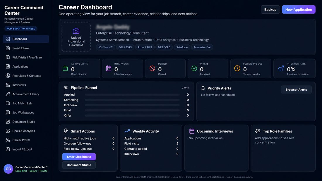 Career Command Center interface preview